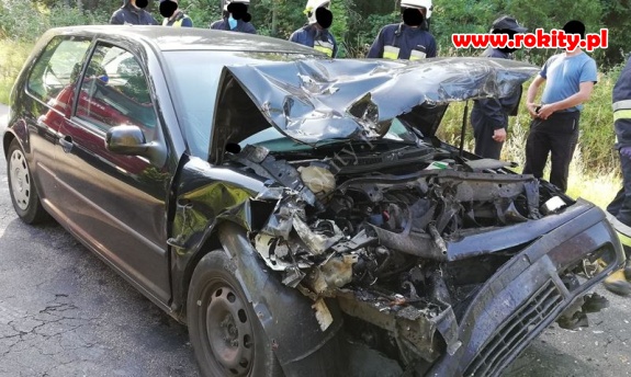Wypadek drogowy na trasie Jasień-Rokity